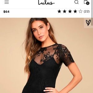 NWT Lulus black lace midi dress
